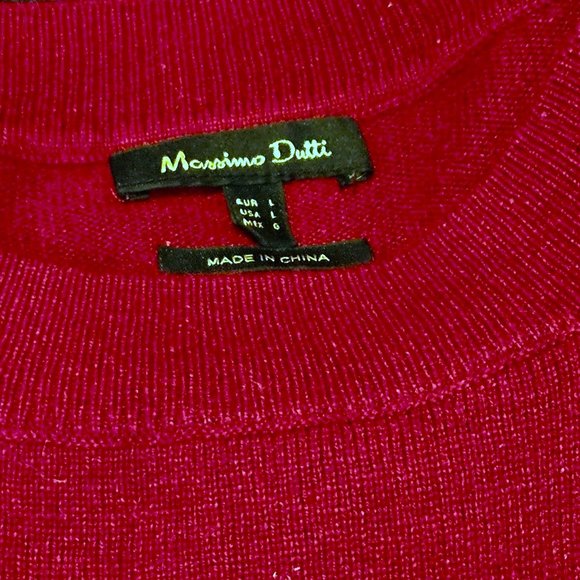 MASSIMO DUTTI, red wool sweater, size: large - Picture 11 of 11